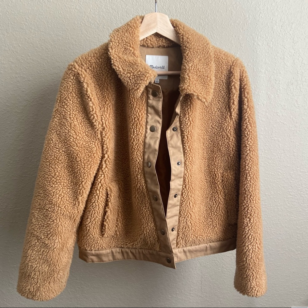 Madewell Sherpa Cropped Jacket size Medium